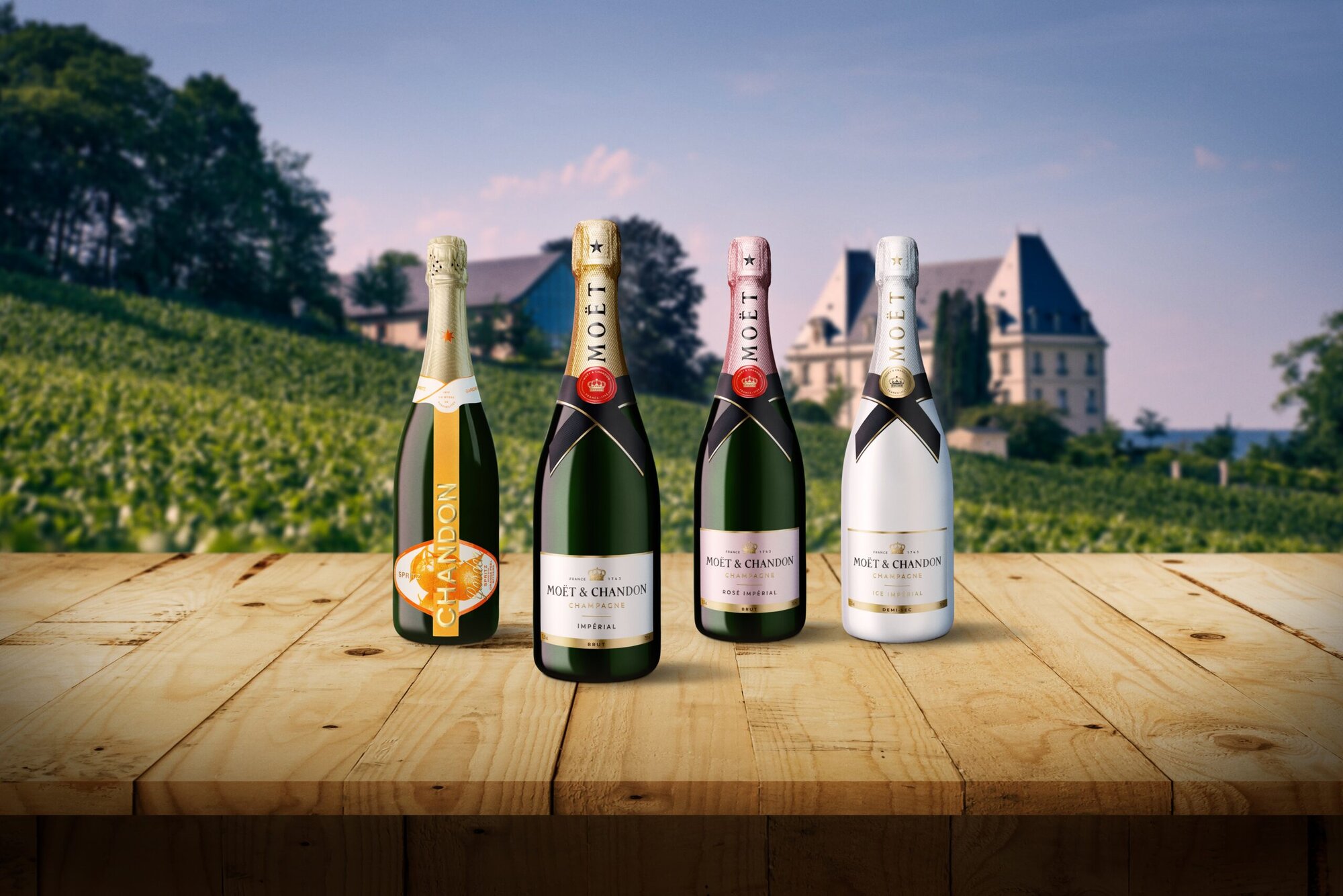 Moët & Chandon Champagne Bottle Lineup